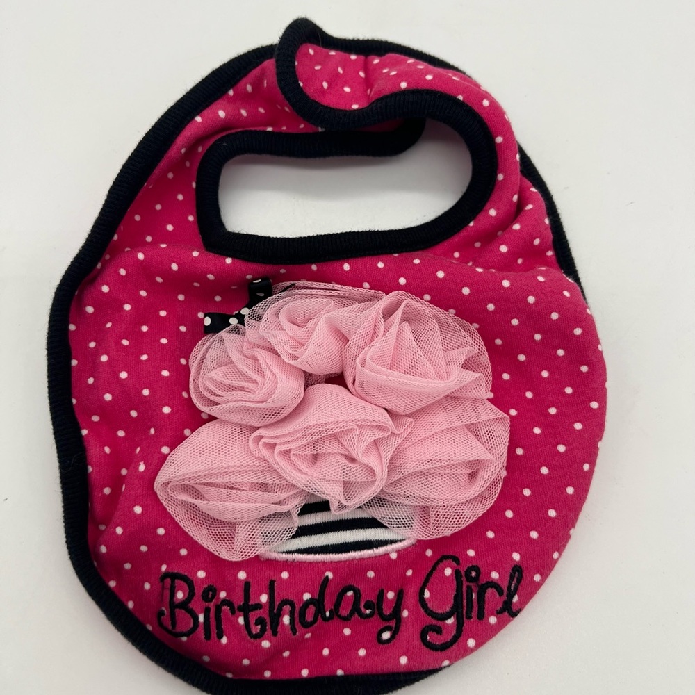 Koala Kids Baby Pink Polka Dots Birthday Girl Bib